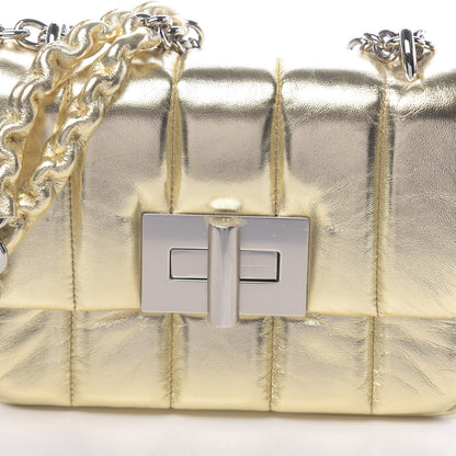 Tom Ford Metallic Soft Lambskin Quilted Small Natalia Chain Shoulder Bag Gold 10 of 11