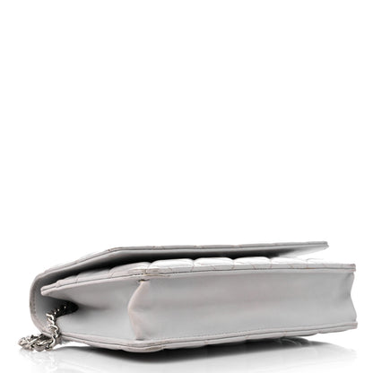 Chanel Lambskin Quilted Wallet On Chain WOC Grey 4 of 19