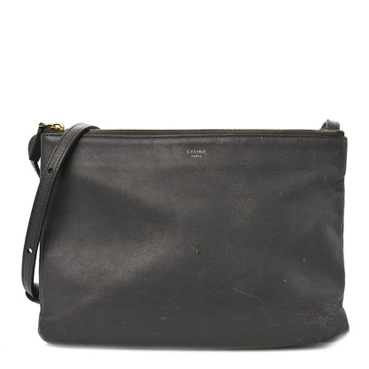 Celine Lambskin Large Trio Crossbody Bag Medium Grey 1 of 12