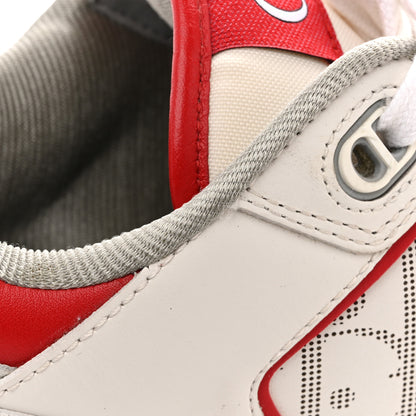 Christian Dior Smooth Calfskin Oblique Galaxy Perforated Mens B27 Low Top Sneakers 44 White Red 10 of 12