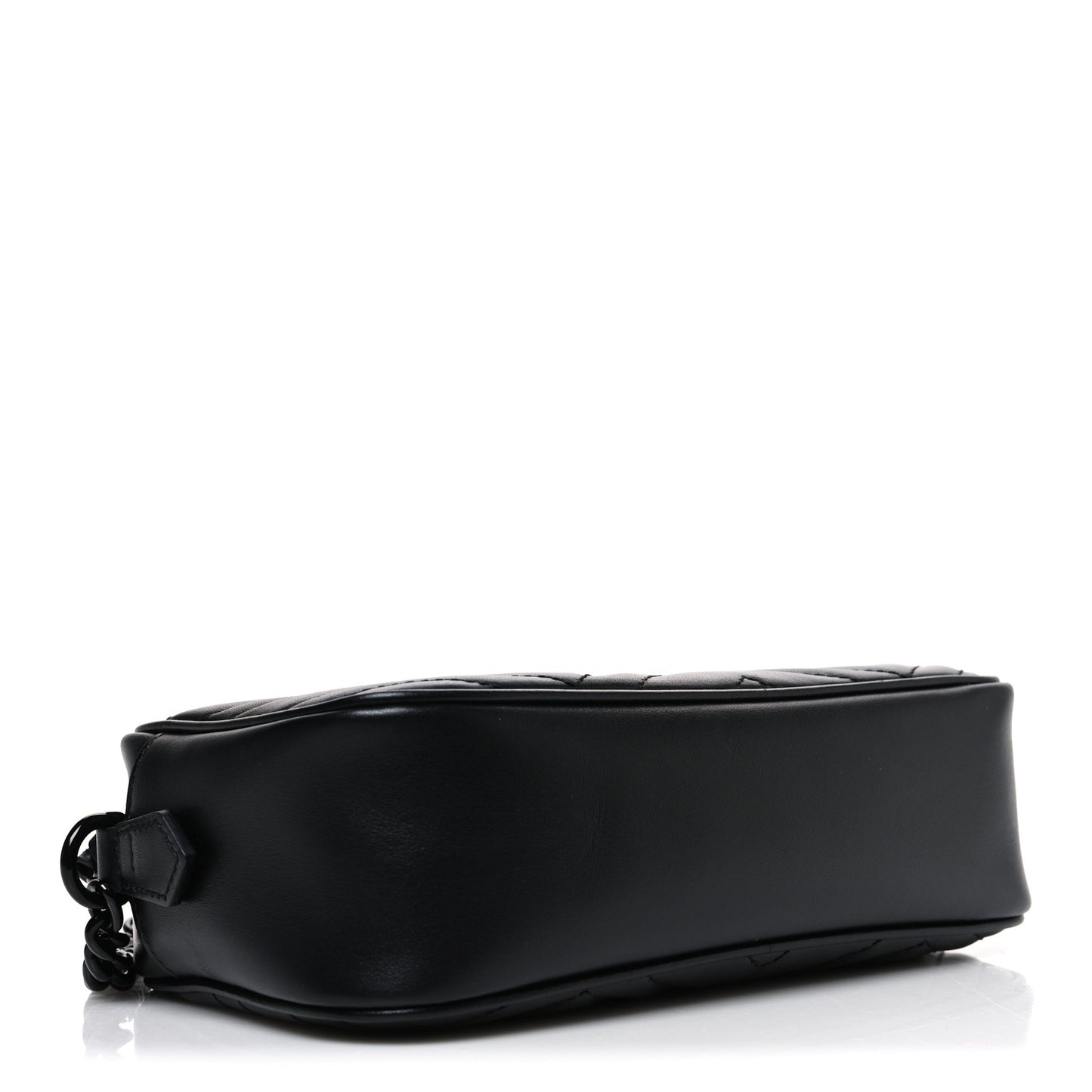 Calfskin Matelasse Monochrome Small GG Marmont Chain Shoulder Bag Black