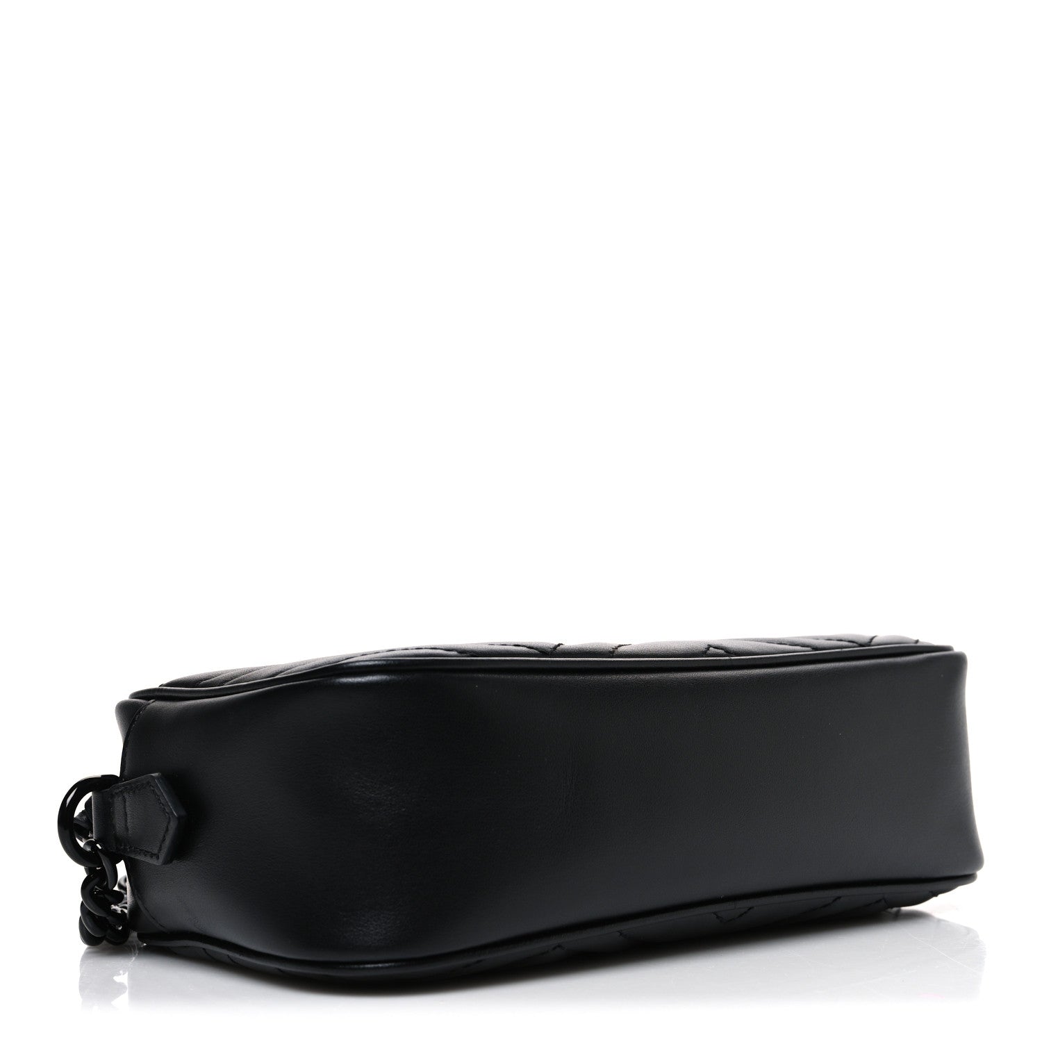 Gucci Calfskin Matelasse Monochrome Small GG Marmont Chain Shoulder Bag Black 4 of 10