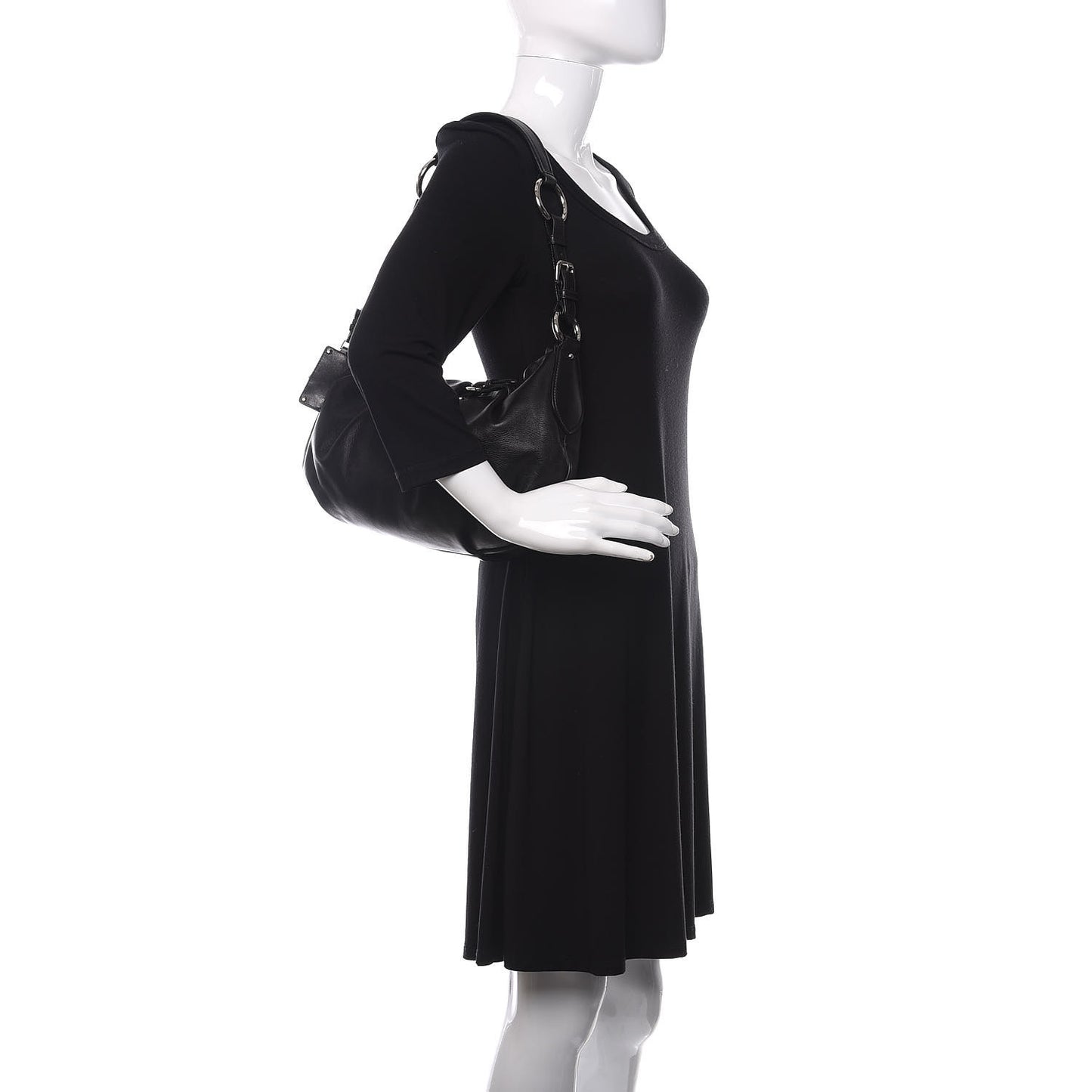 Soft Calfskin Pleated Hobo Black