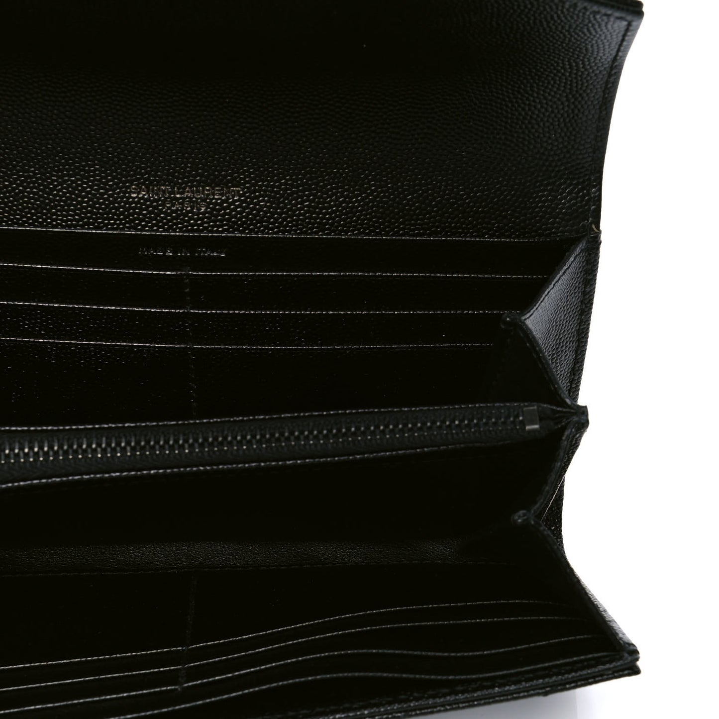 Grain De Poudre Matelasse Chevron Monogram Flap Wallet Black