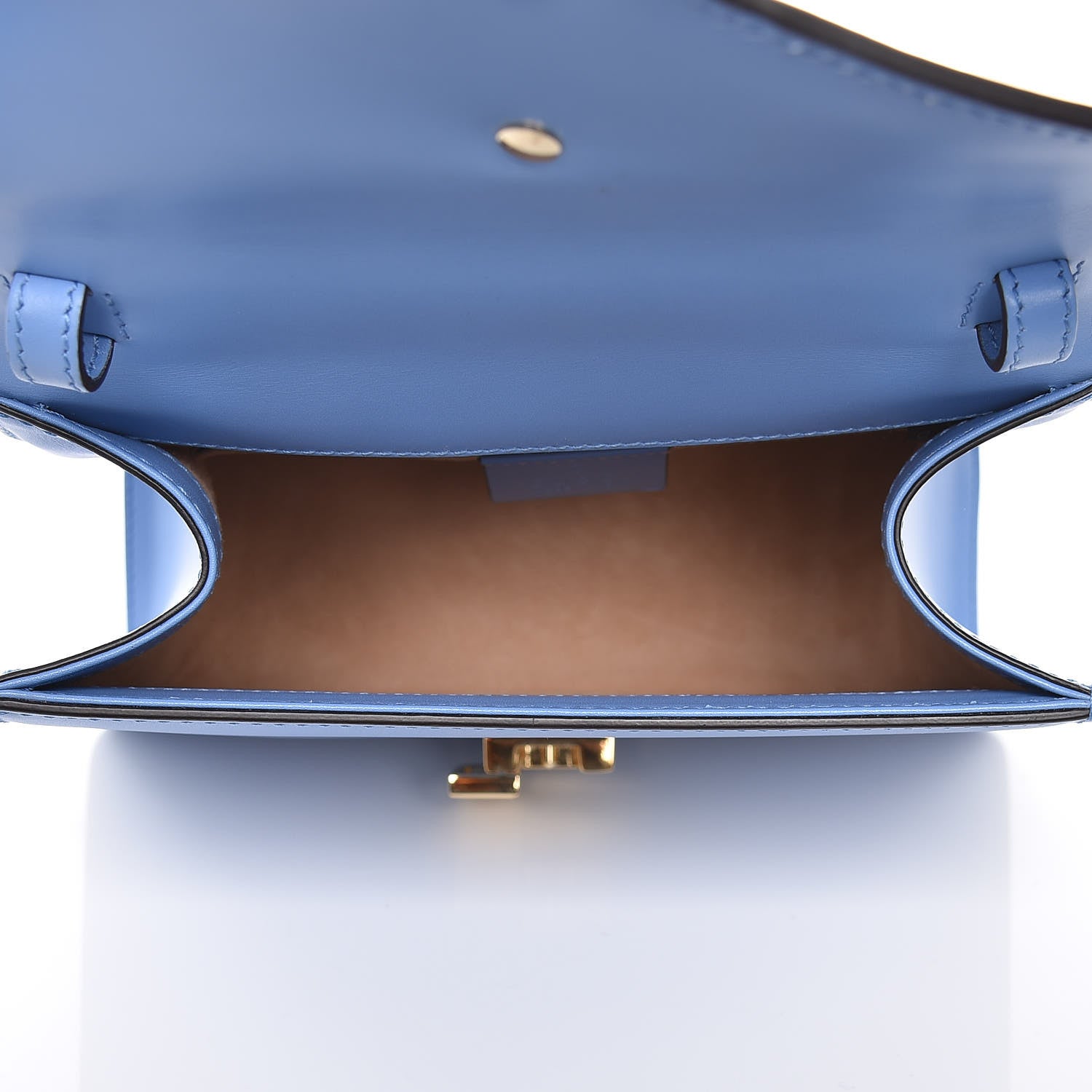 Gucci Vitello Fontanella Web Mini Sylvie Top Handle Bag Clear Sky Blue 5 of 9