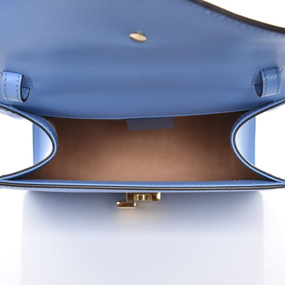 Gucci Vitello Fontanella Web Mini Sylvie Top Handle Bag Clear Sky Blue 5 of 9