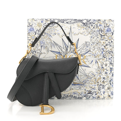 Christian Dior Grained Calfskin Mini Saddle Bag With Strap Black 11 of 11