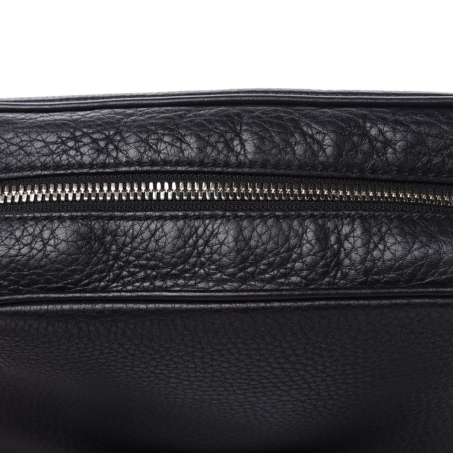Pebbled Calfskin Small Soho Disco Bag Black