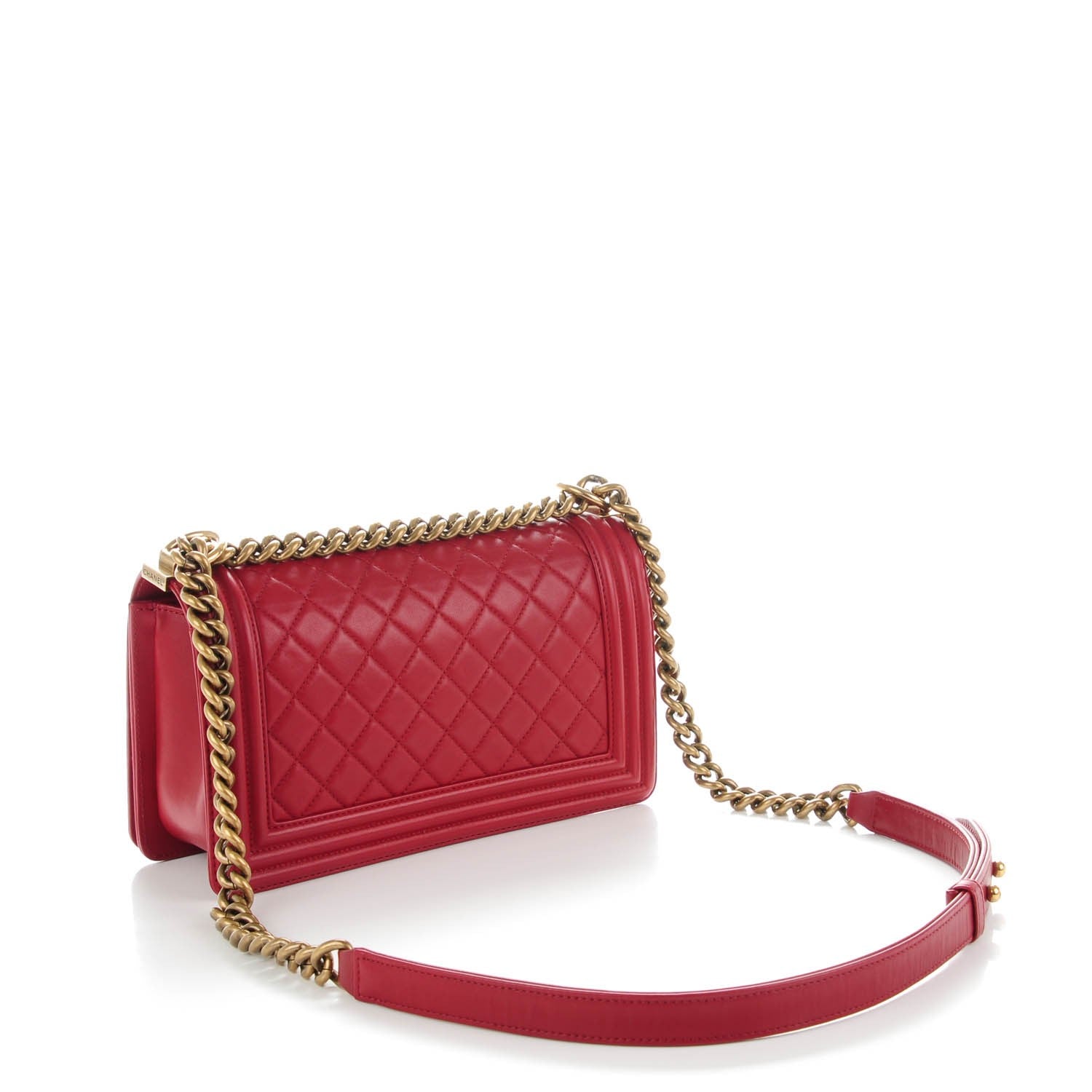 Chanel Lambskin Quilted Medium Boy Flap Red 3 of 15
