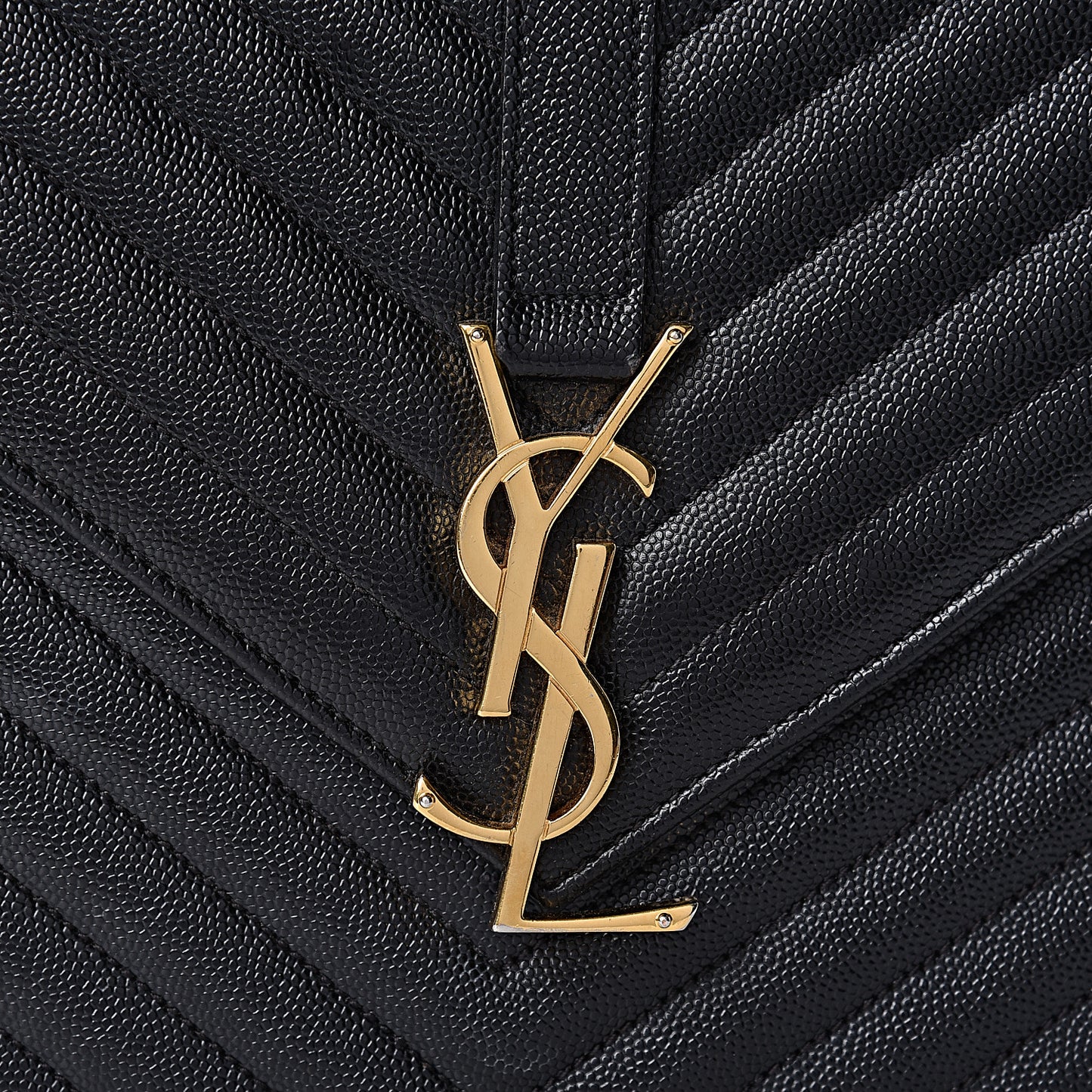 Grain De Poudre Matelasse Chevron Large Monogram Satchel Black
