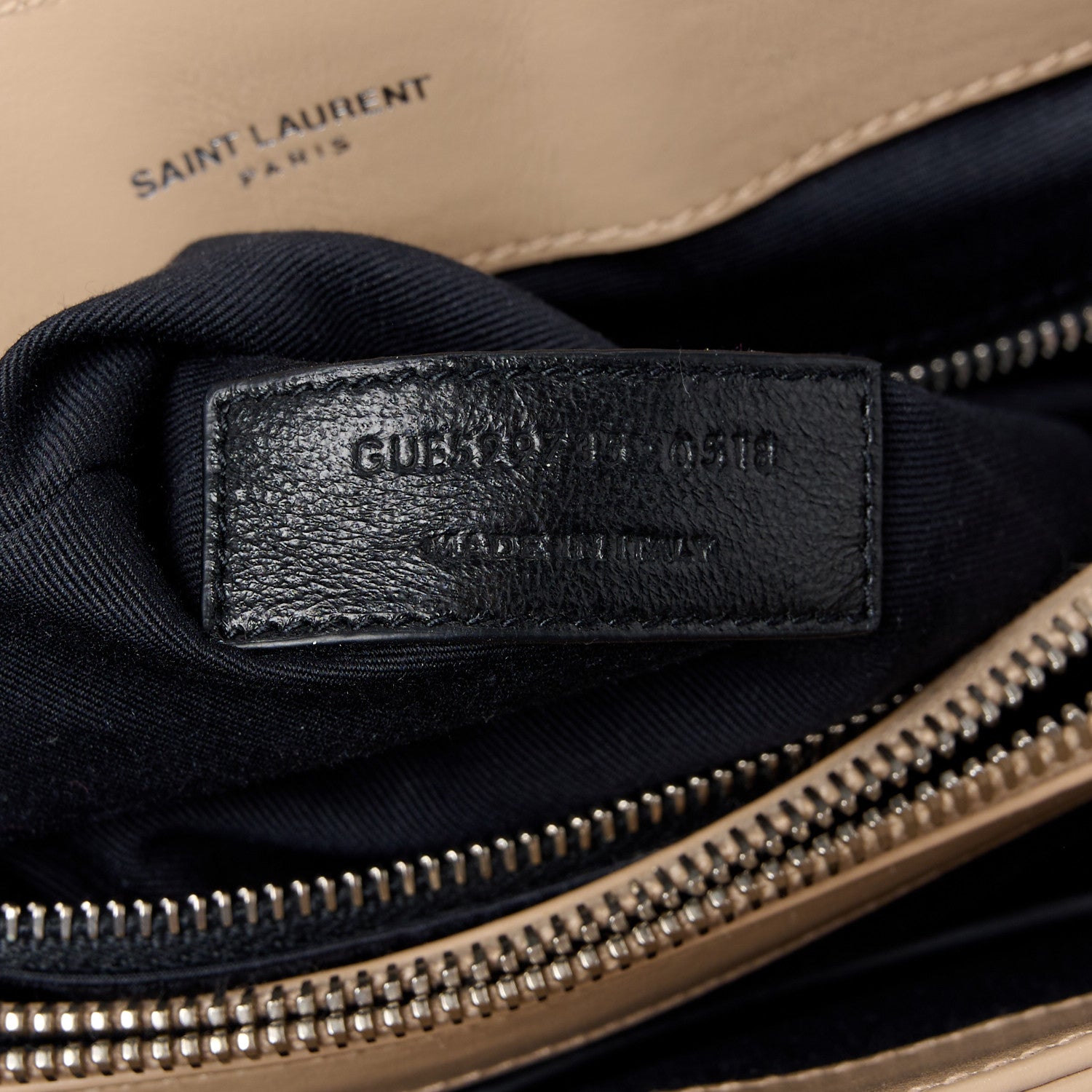 Saint Laurent Calfskin Y Quilted Monogram Medium Loulou Satchel Dark Beige 8 of 11