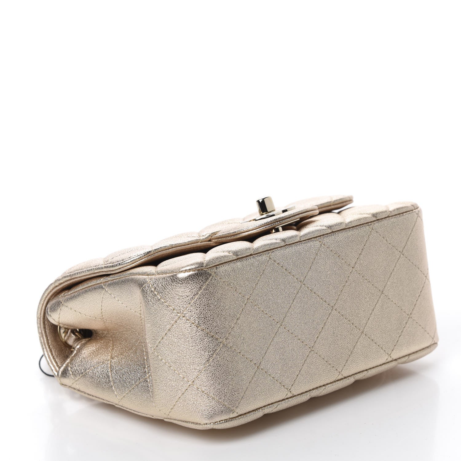 Chanel Metallic Lambskin Quilted Mini Square Flap Gold 4 of 10