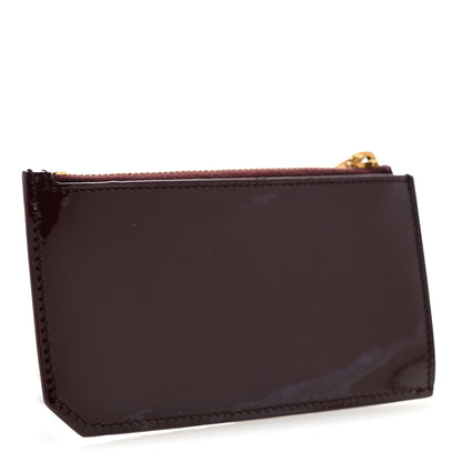 Saint Laurent Patent 5 Fragments Zip Pouch Card Holder Bordeaux 3 of 9