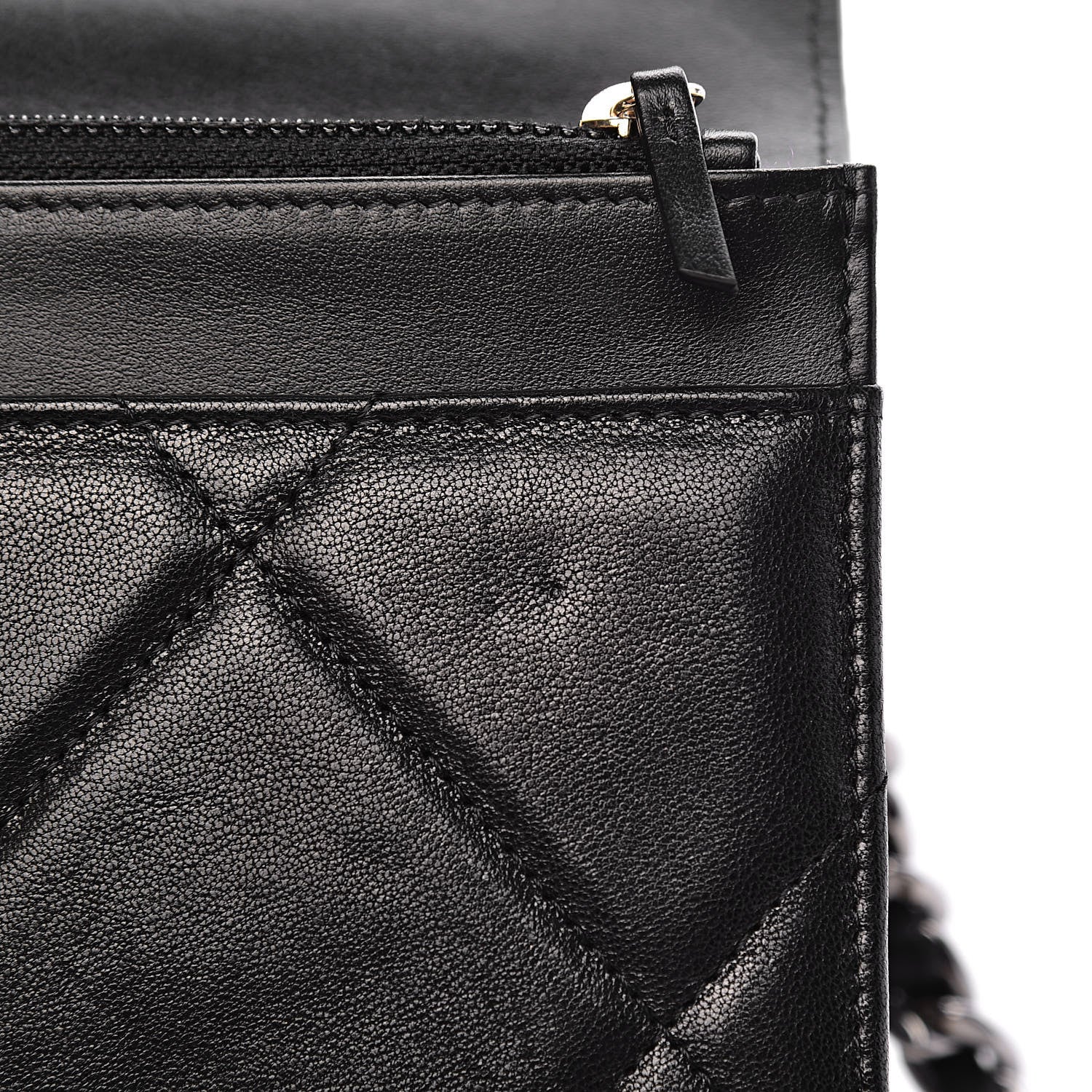 Chanel Goatskin Quilted 19 Wallet On Chain WOC Black 11 of 15