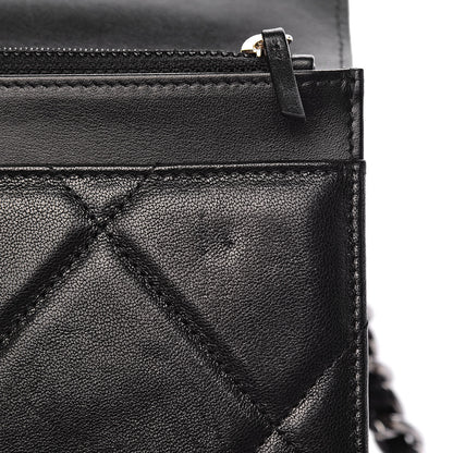 Chanel Goatskin Quilted 19 Wallet On Chain WOC Black 11 of 15