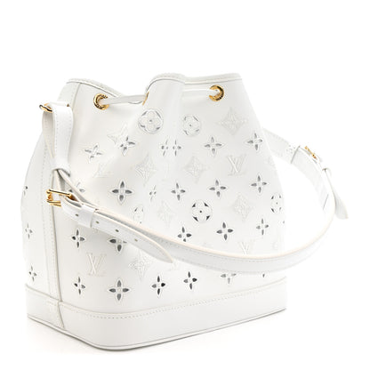 Louis Vuitton Calfskin Monogram Cutout Petit Noe White 3 of 10