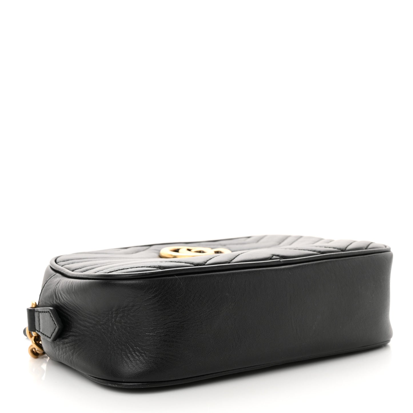 Calfskin Matelasse Small GG Marmont Chain Shoulder Bag Black