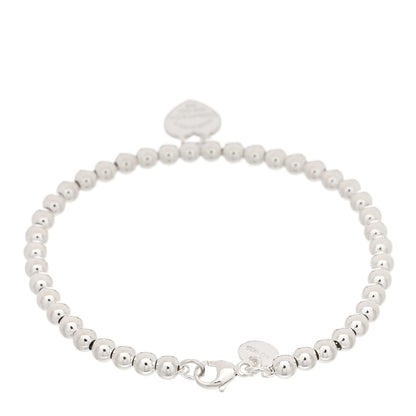 Tiffany Sterling Silver 4mm Return To Tiffany Heart Tag Bead Bracelet 2 of 3