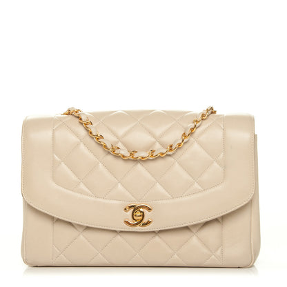 Chanel Lambskin Quilted Medium Single Flap Beige 1 of 8