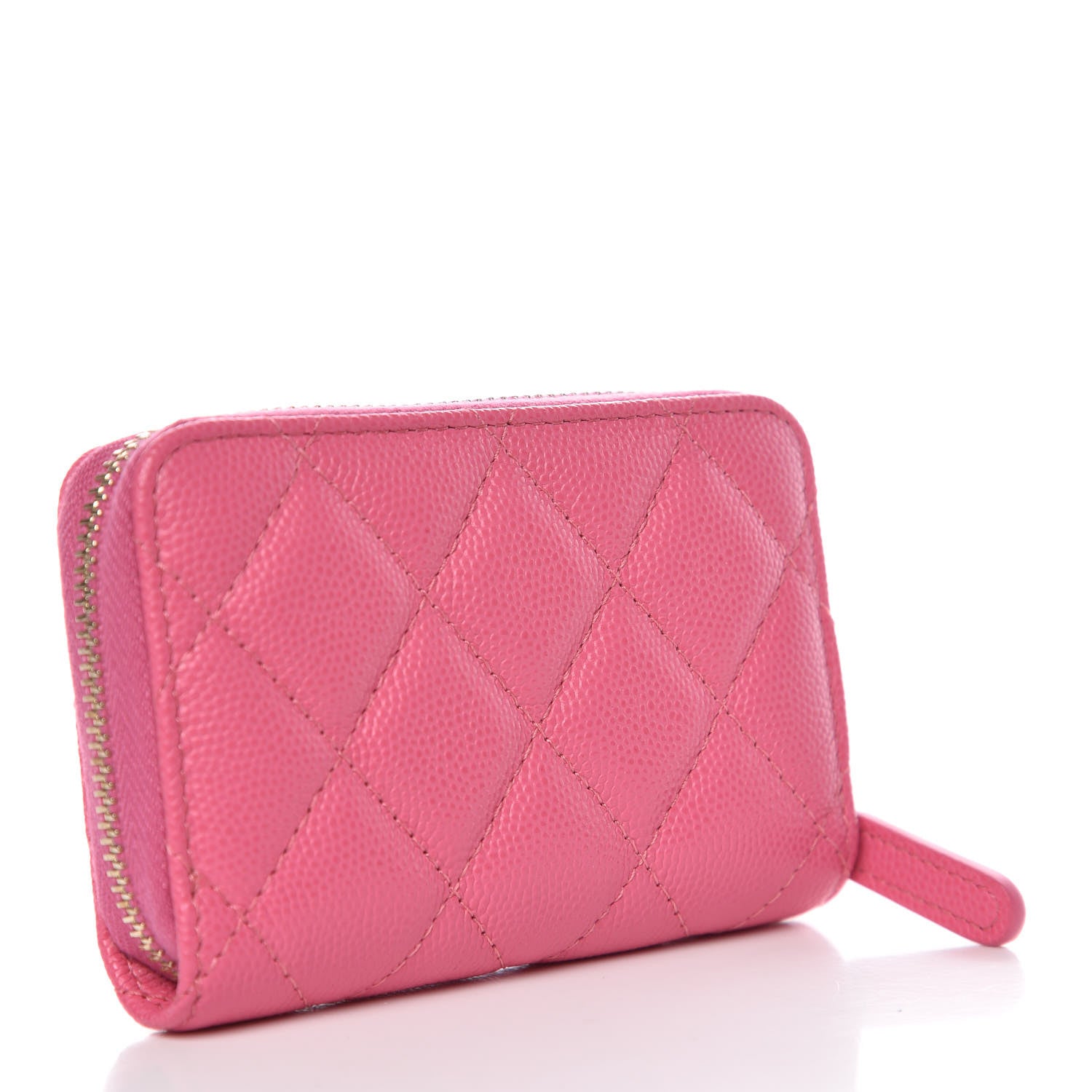 Chanel Caviar Quilted Zip Coin Purse Pink 3 of 8