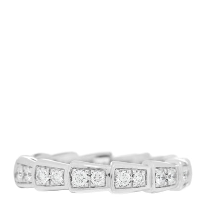 Bulgari 18K White Gold Diamond Serpenti Viper Band Ring 49 4.75 3 of 5