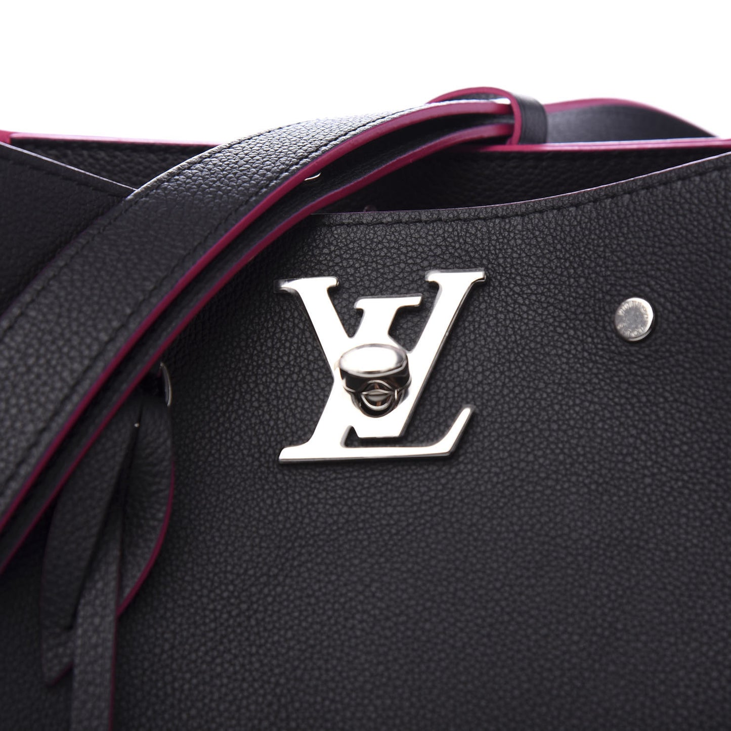 Calfskin Lockme Bucket Black
