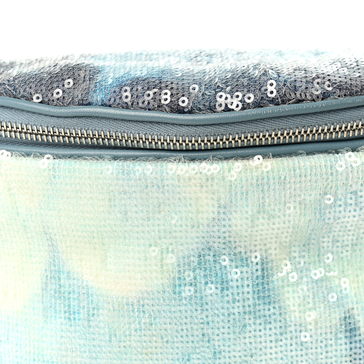 Sequin Waterfall Waist Bag Fanny Pack Light Blue