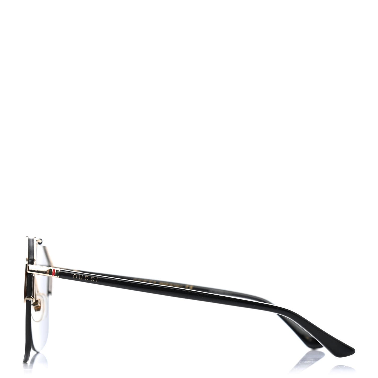 Metal Rimless Square Sunglasses GG0291S Black Gold
