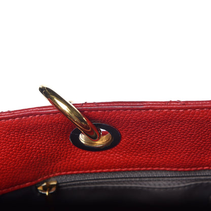 Chanel Caviar Quilted Grand Shopping Tote GST Red 10 of 19