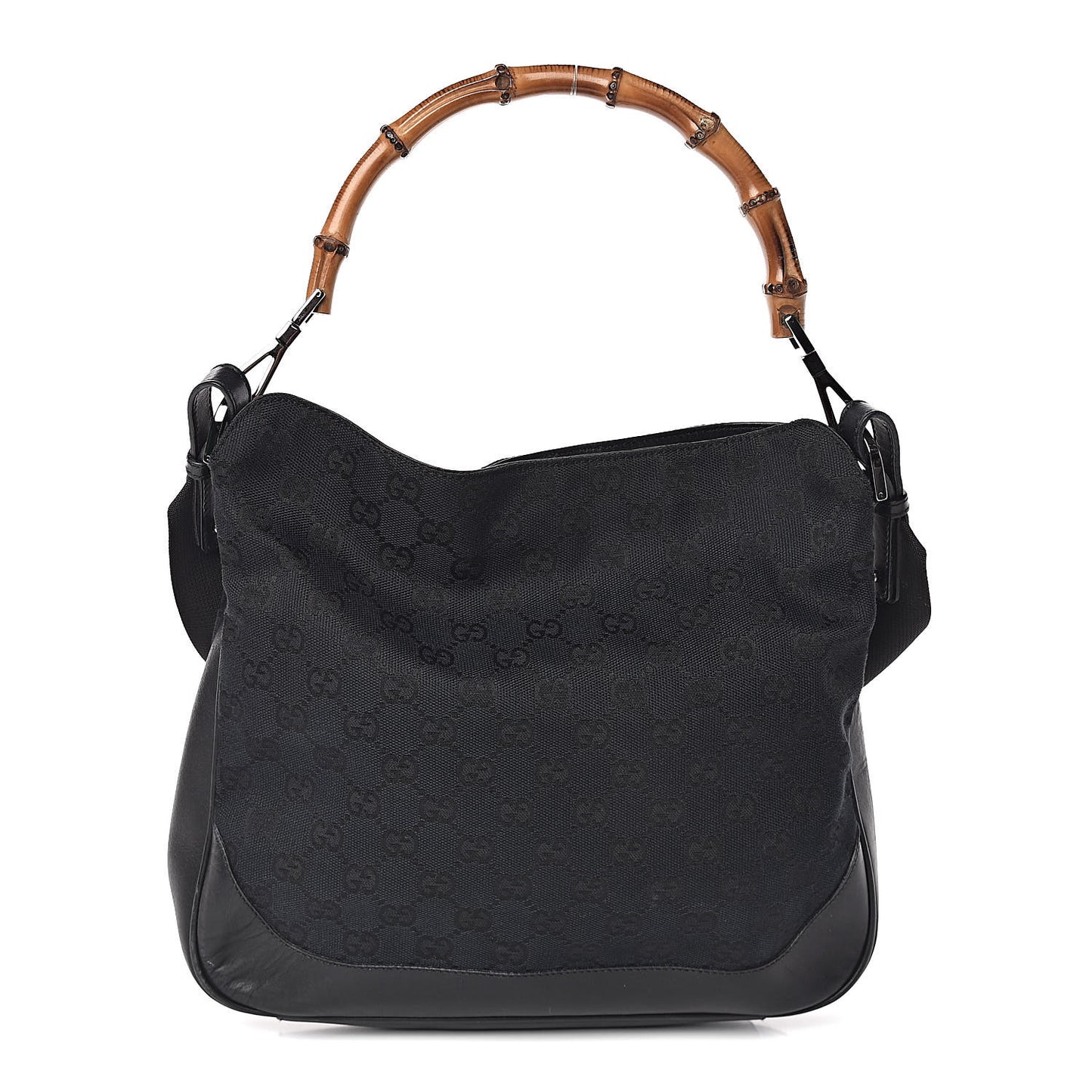 Monogram Bamboo Top Handle Bag Black