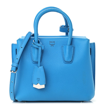 MCM Grained Calfskin Mini Milla Tote Tile Blue 1 of 11