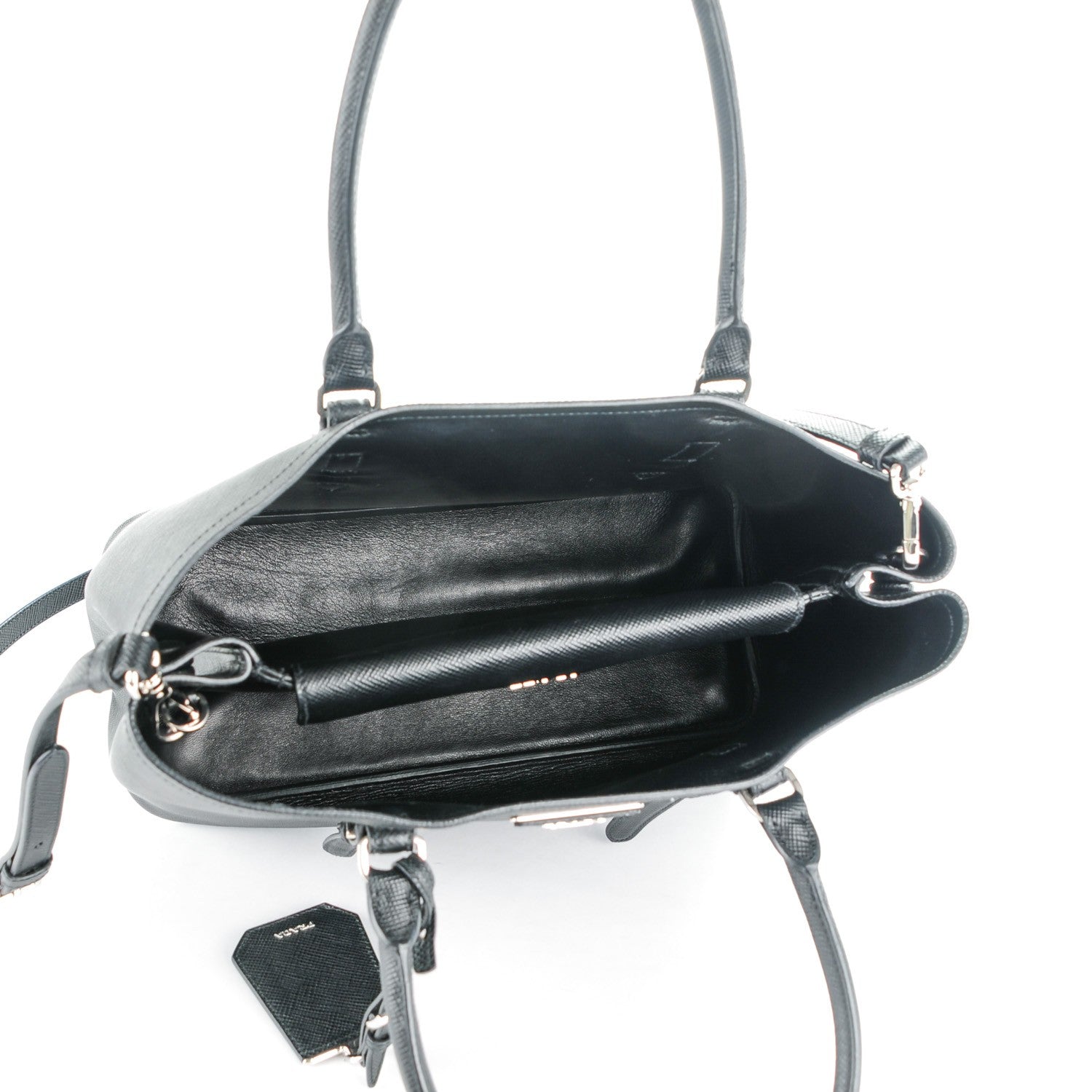 Prada Saffiano Cuir Double Handle Tote Black 5 of 7