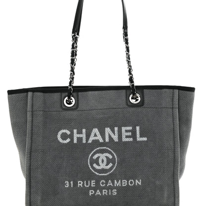 Chanel Canvas Small Deauville Tote Grey 9 of 11