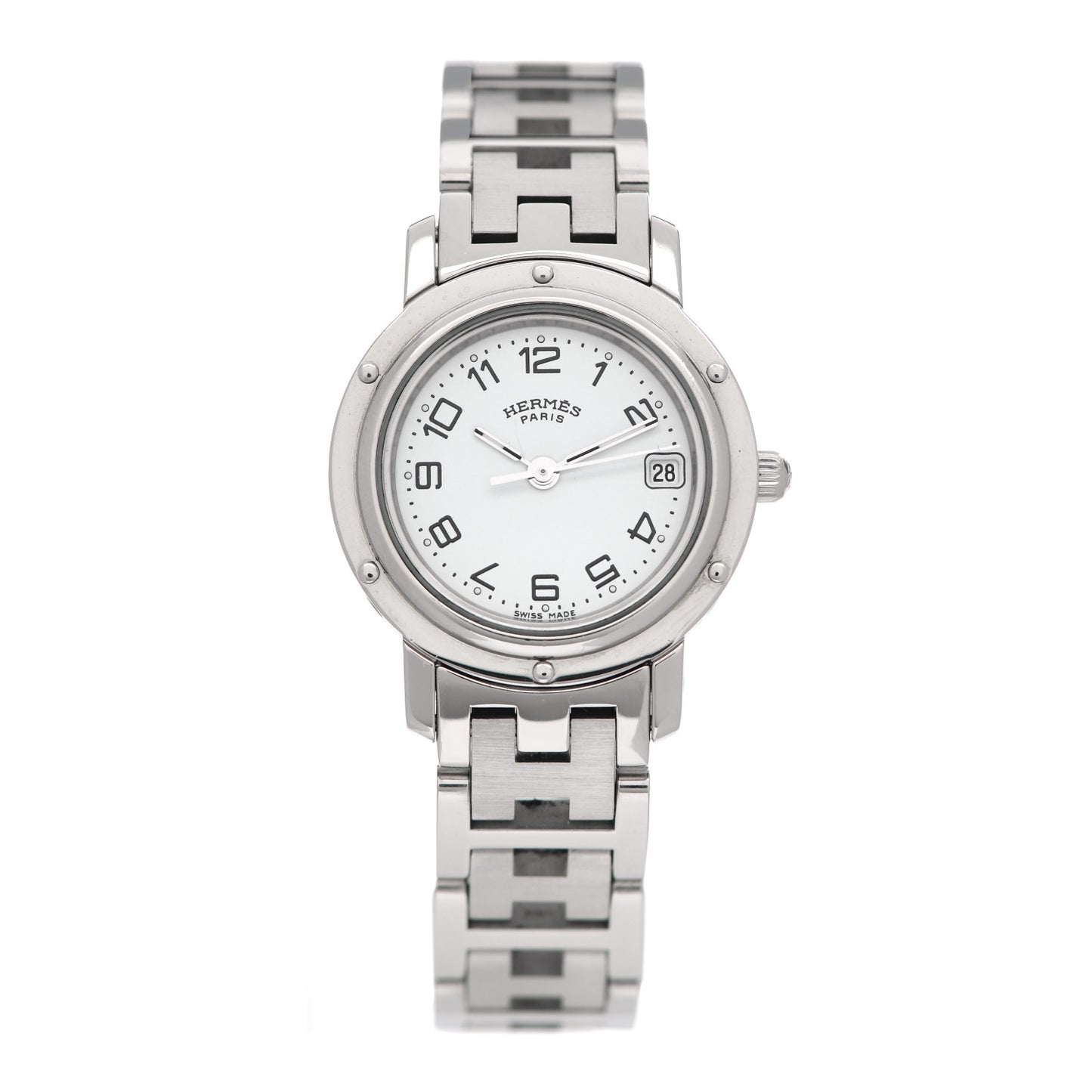 Stainless Steel 24mm Clipper Quartz Watch White
