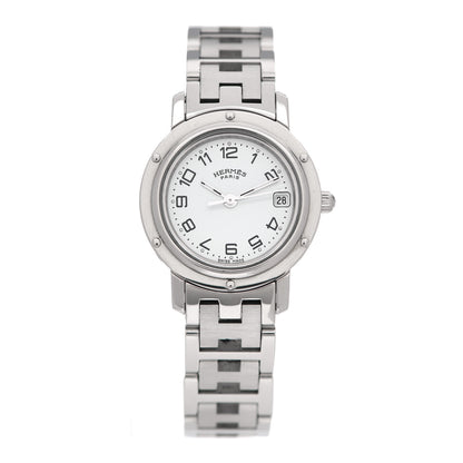 Hermes Stainless Steel 24mm Clipper Quartz Watch White 2 of 8