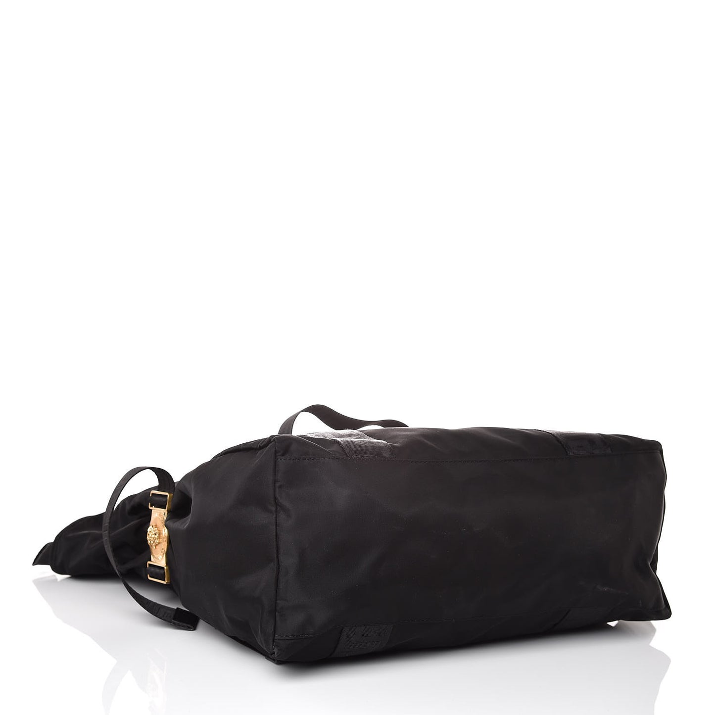 Nylon Greek Chain Tote Black