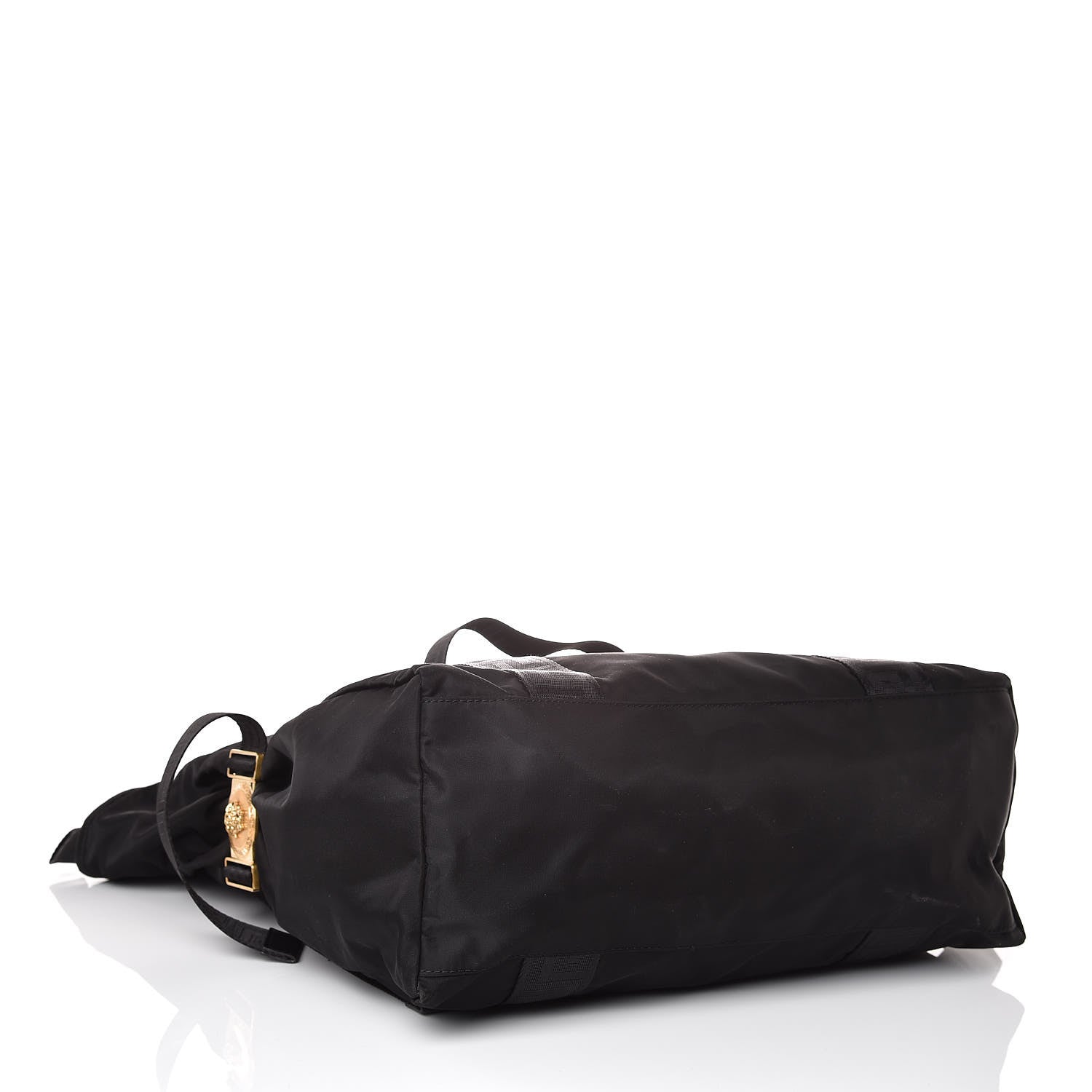 Versace Nylon Greek Chain Tote Black 4 of 8