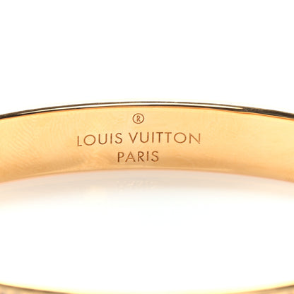 Louis Vuitton Brass Crystal Monogram Nanogram Strass Cuff M Gold 4 of 6