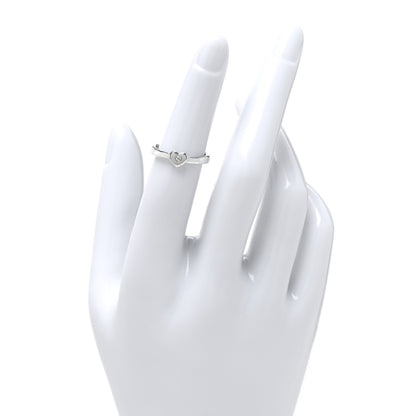 Tiffany Sterling Silver Diamond Heart Ring 49 4.75 2 of 5