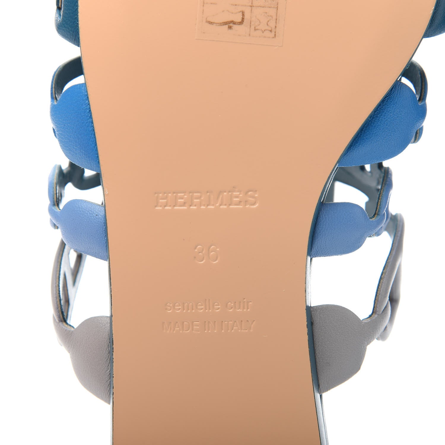 Hermes Nappa Thalassa Sandals 36 Multicolor Bleu Velvet 7 of 8