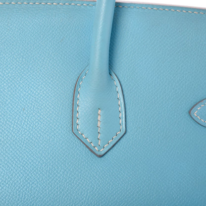 Hermes Epsom Candy Birkin 35 Celeste Mykonos 26 of 38