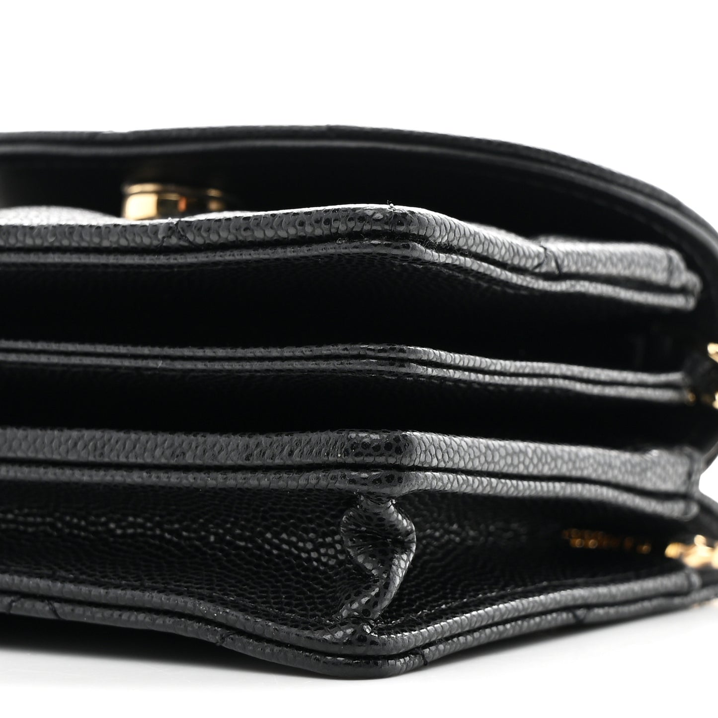 Caviar Quilted Clutch With Chain Black