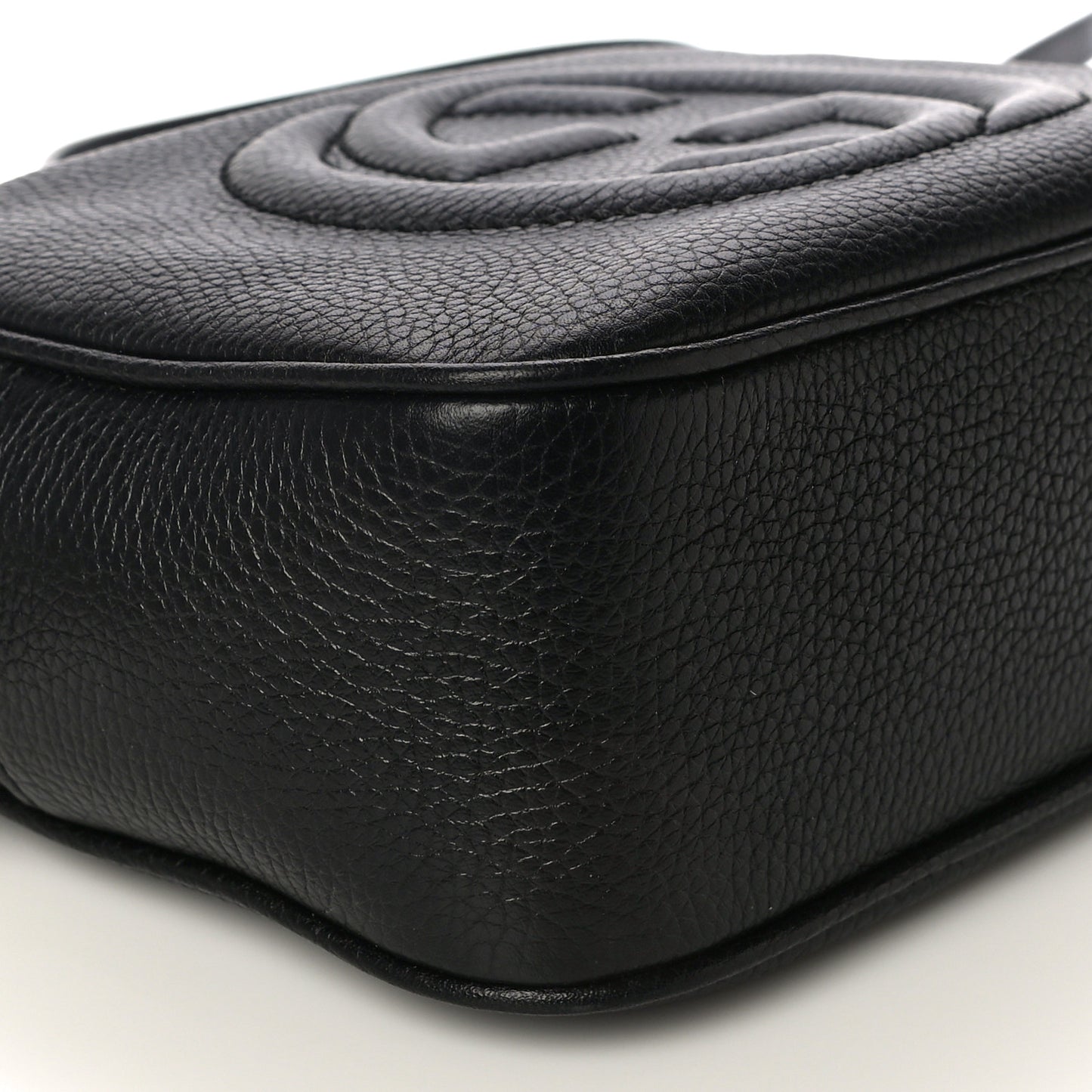 Pebbled Calfskin Small Soho Disco Bag Black