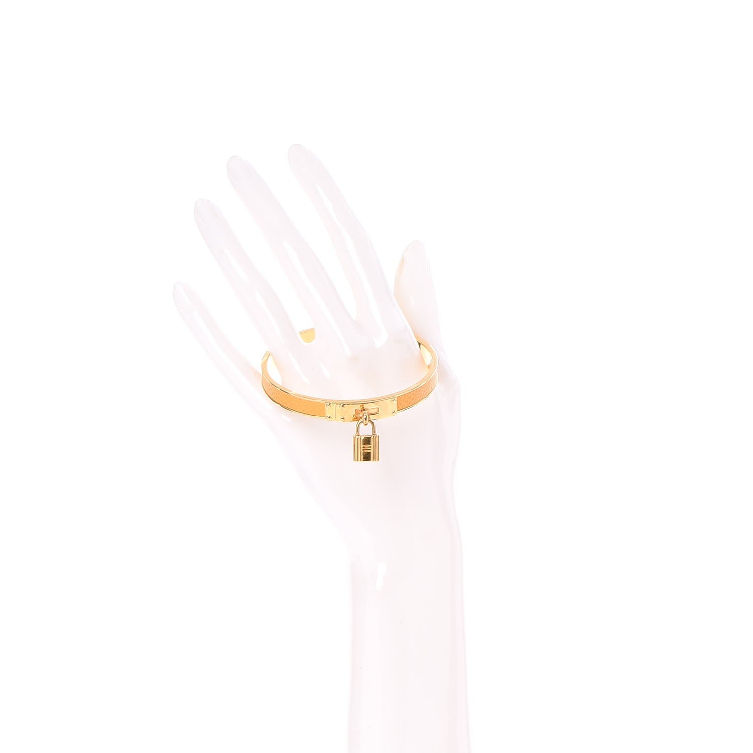 Hermes Courchevel Kelly Lock Cadena Bracelet Jaune 2 of 5