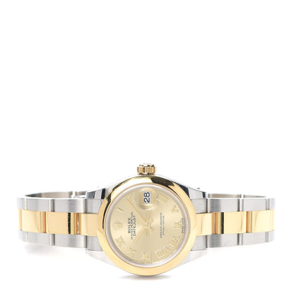 Rolex Stainless Steel 18K Yellow Gold 28mm Oyster Perpetual Datejust Watch Champagne Roman 279163 2 of 6