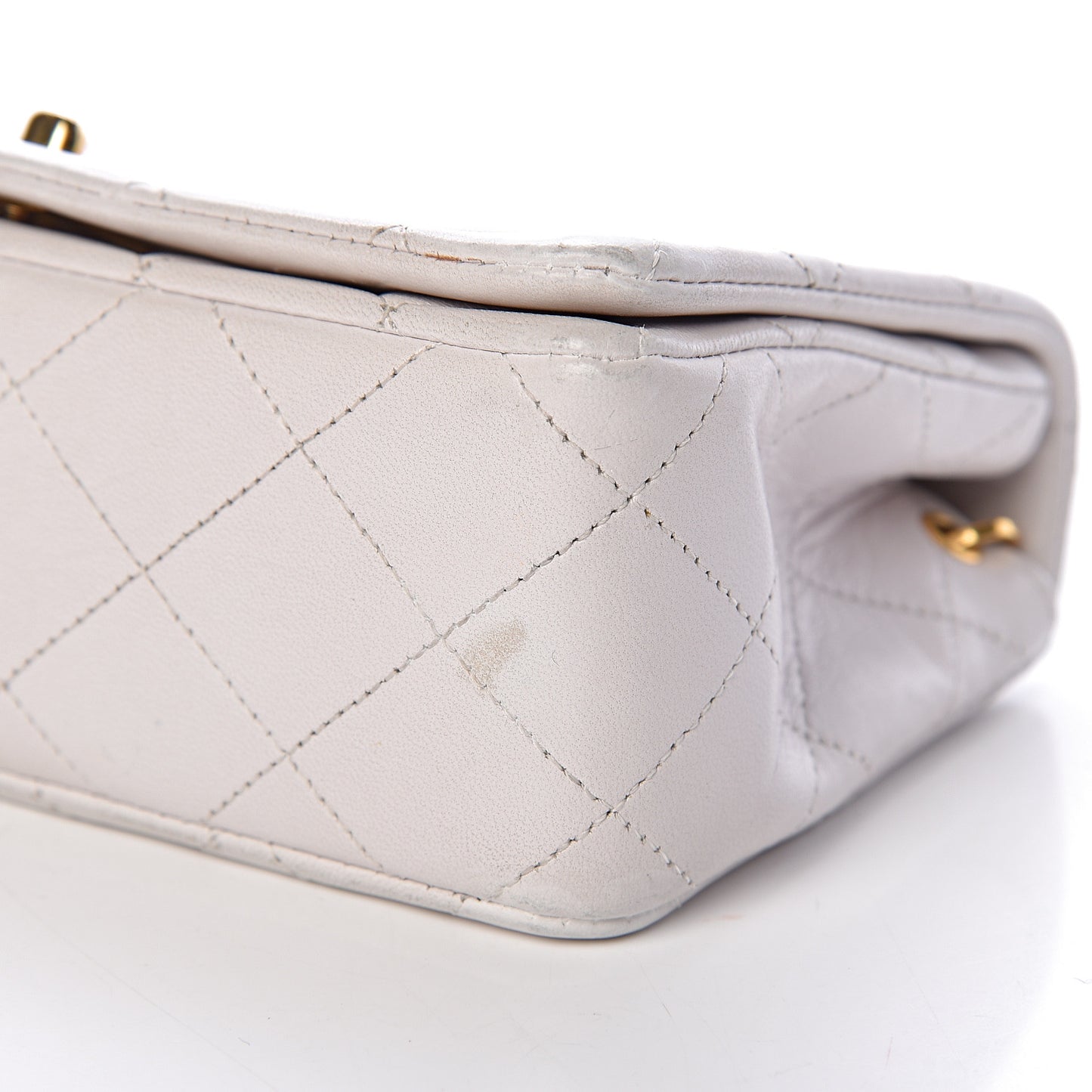 Lambskin Quilted Mini Flap White