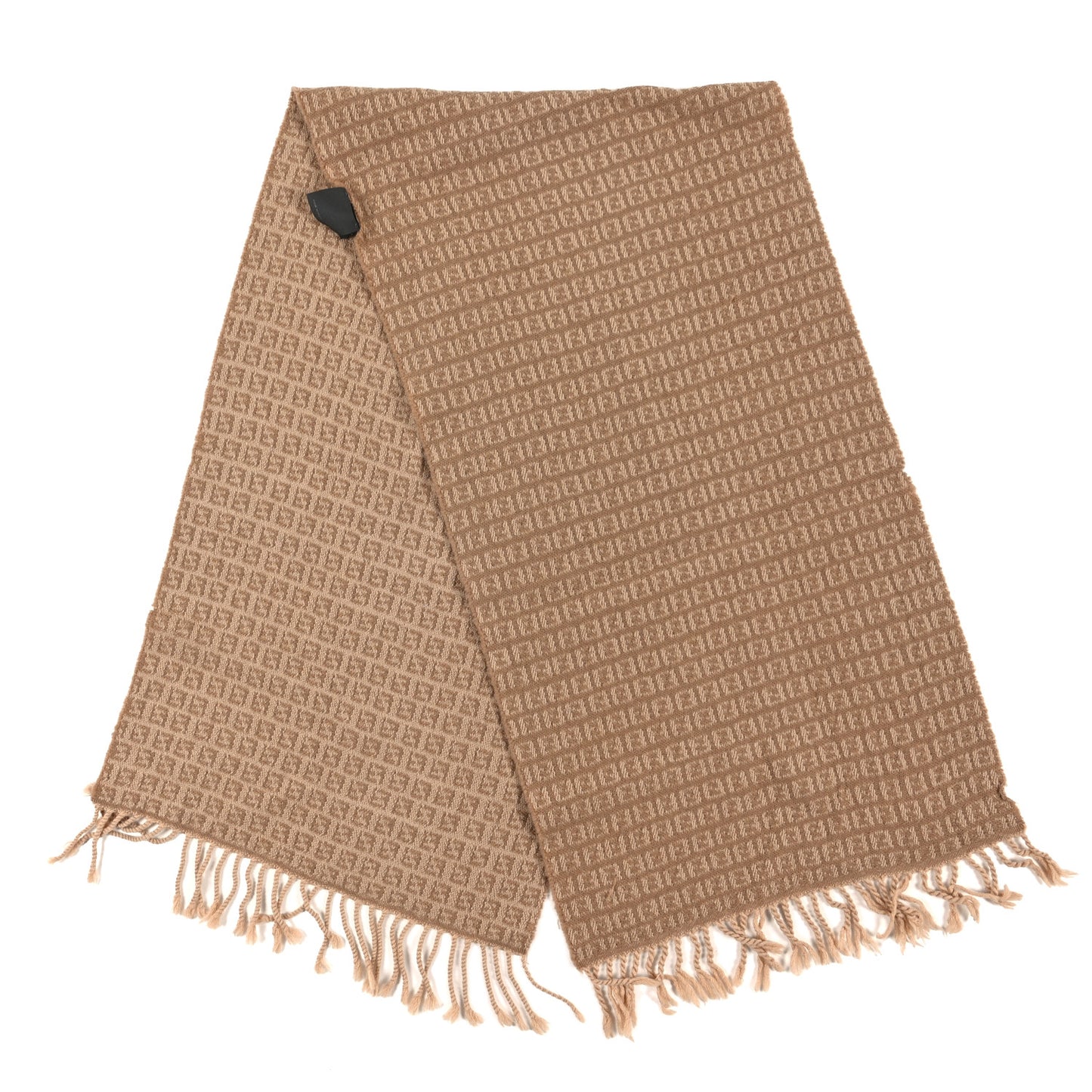 Wool FF Fringe Scarf Beige