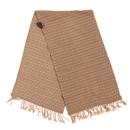 Fendi Wool FF Fringe Scarf Beige 2 of 3