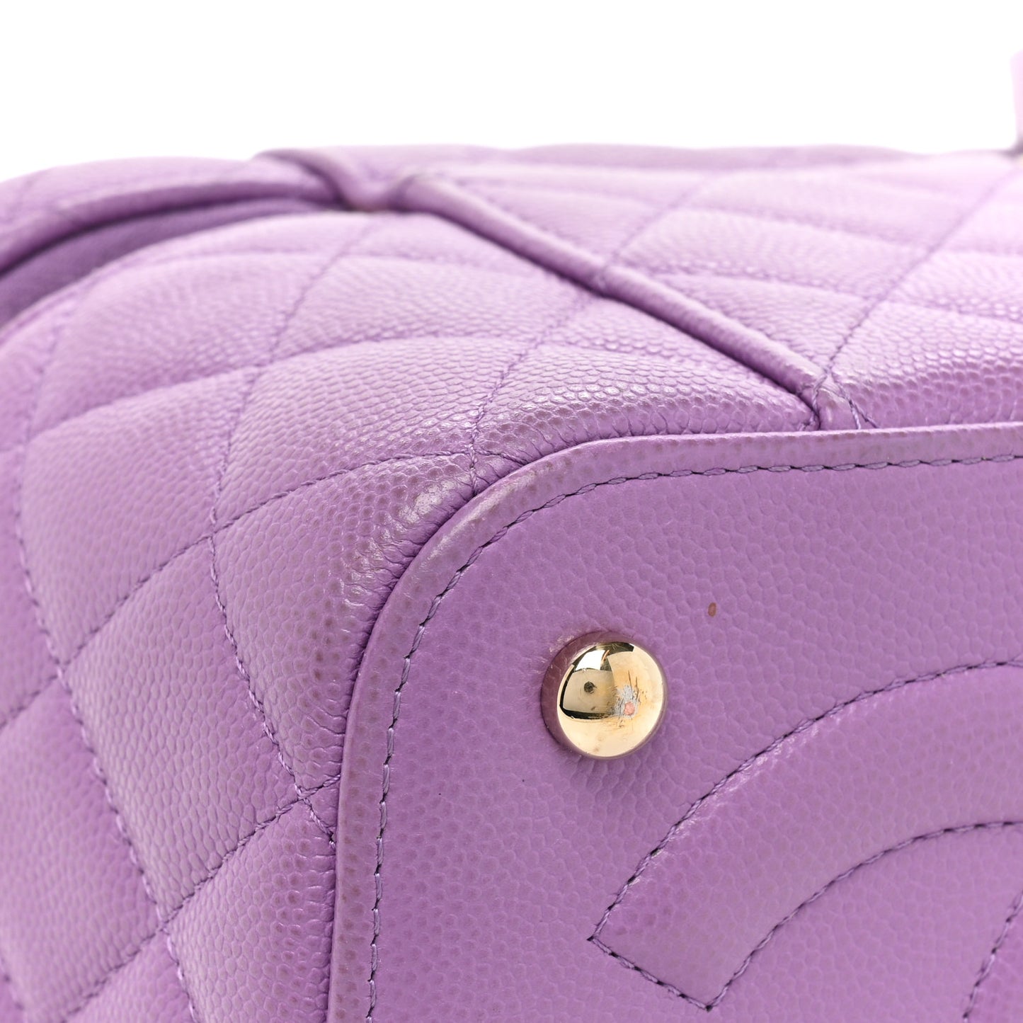 Caviar Quilted Small CC Vanity Case Purple