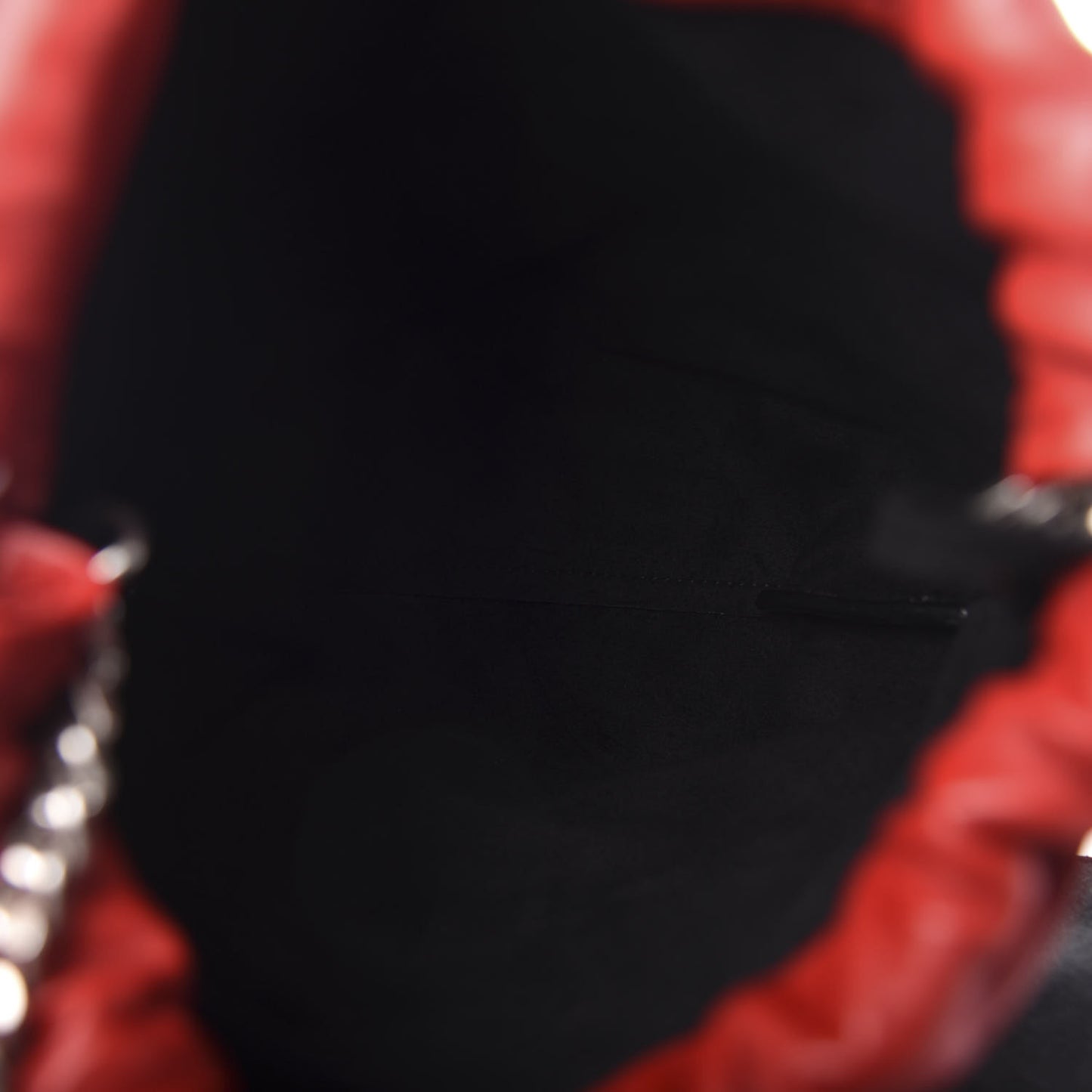 Lambskin Small Teddy Bucket Bag Red